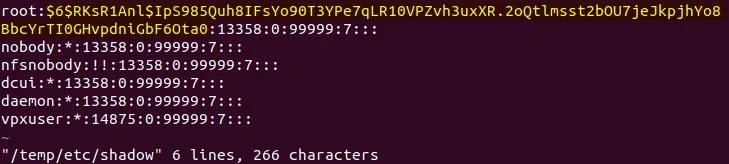 Visualización de hashes de contraseñas ESXi para usuarios ESXi.