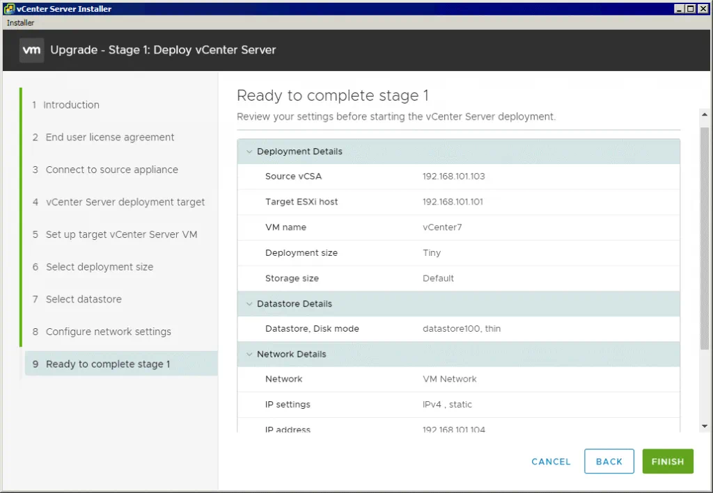 Upgrade-to-vCenter-7-ready-to complete-stage-1