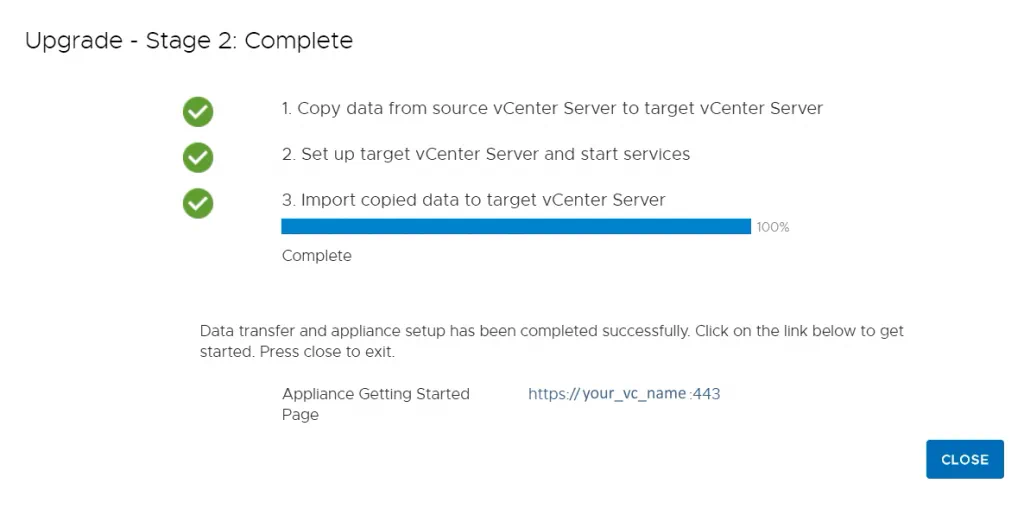 Upgrade-to-vCenter-7-stage-2-is-complete