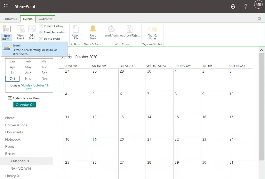 Creating-a-new-event-in-a-calendar-by-using-SharePoint