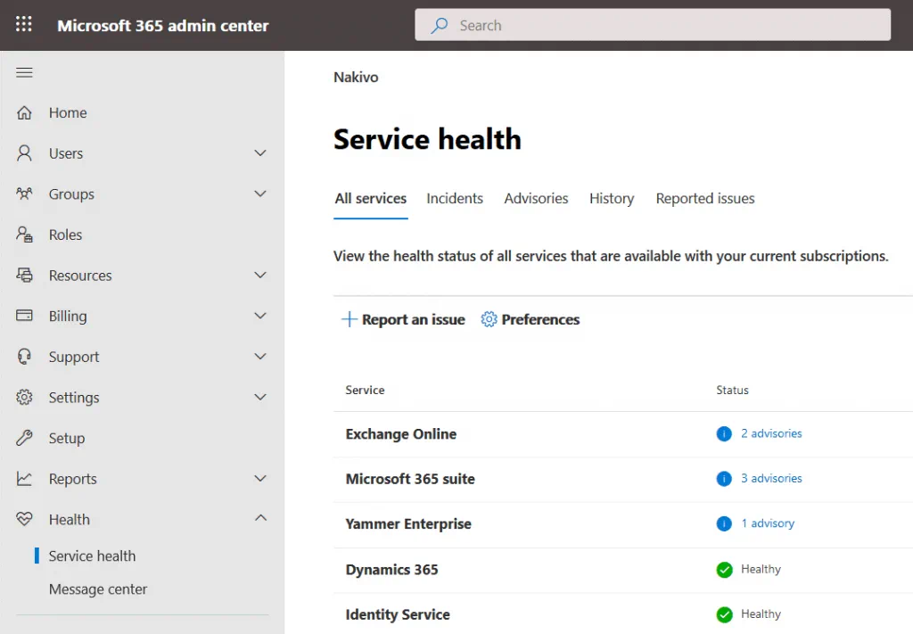 Office-365-troubleshooting-with-the-Service-health-tool-provided-by-Microsoft