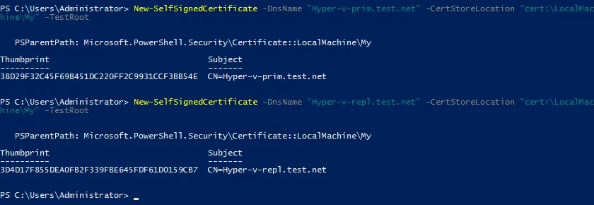 Create self-signed certificate Windows