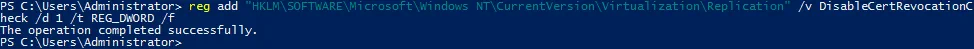 Disabling certificate revocation checking for the test certificates