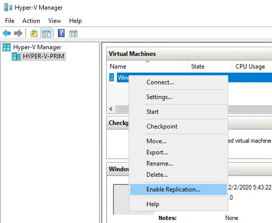 Enabling replication on the primary server