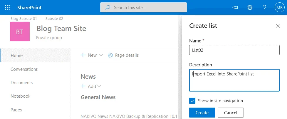 How to import data from Excel to SharePoint lists