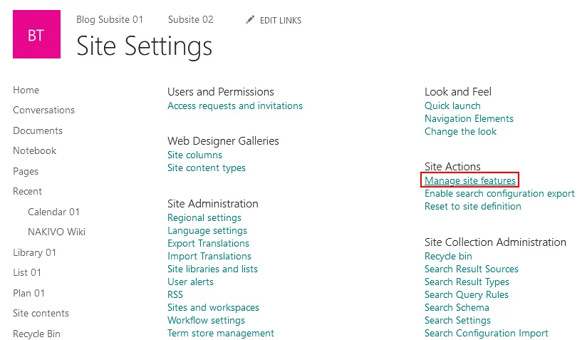Gestión de las funciones del sitio en el sistema de gestión de datos de SharePoint