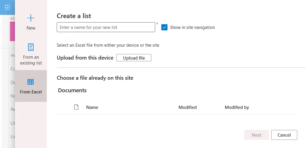 Selecting a file from which you want to import data