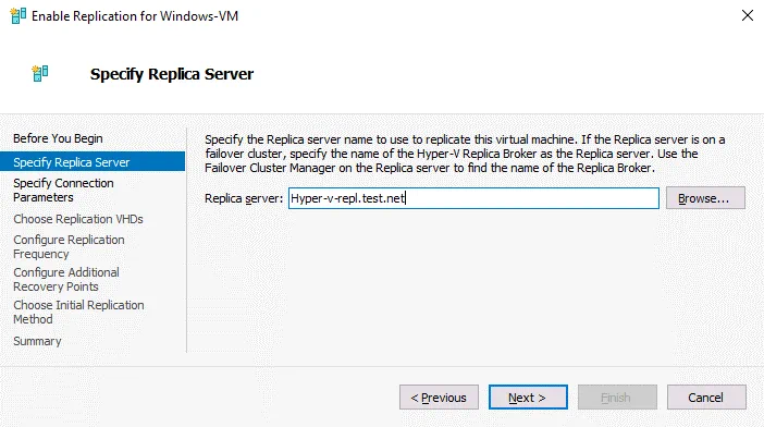Specifying a replica server