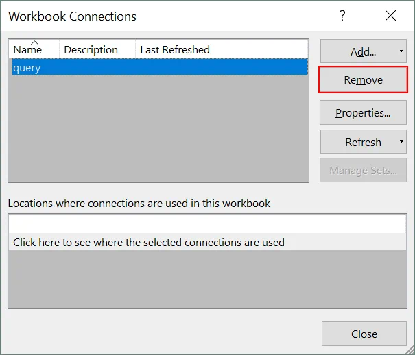 Terminating connection between Excel and SharePoint