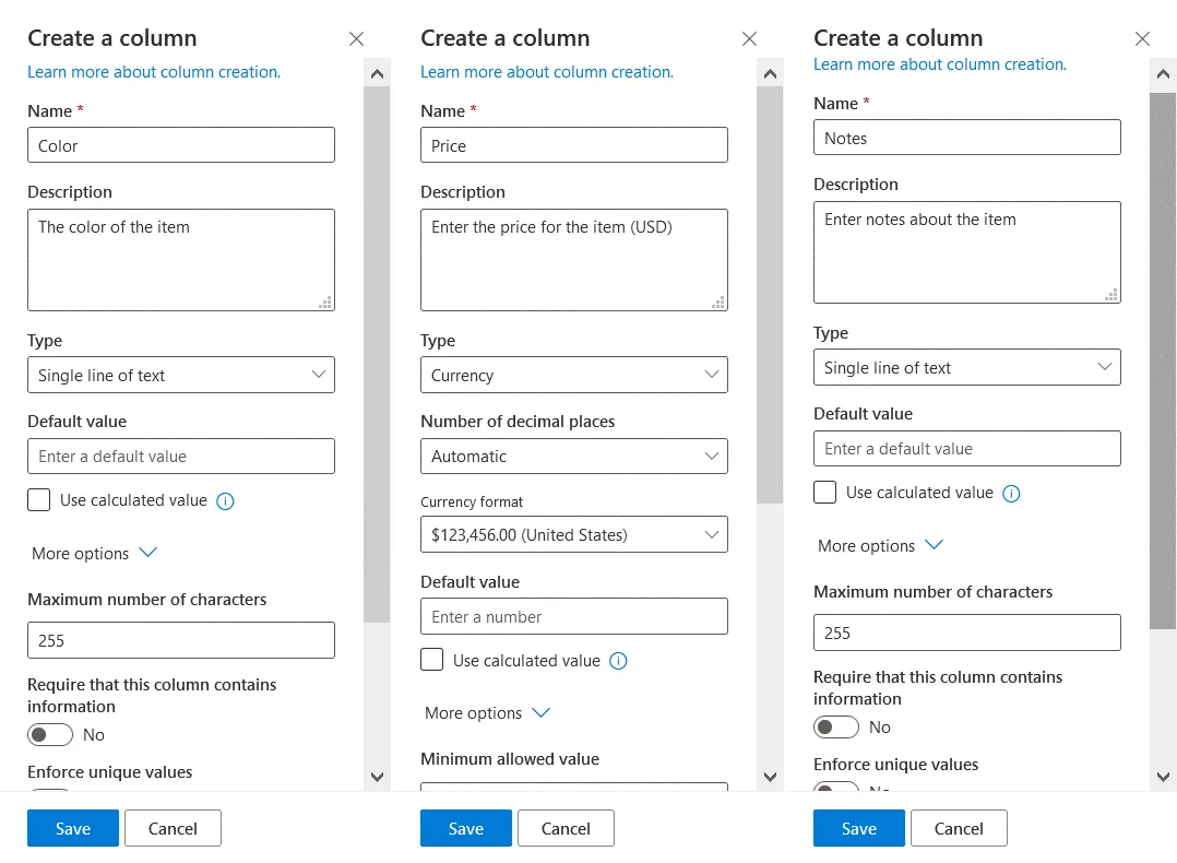 Añadir columnas a una lista en SharePoint Online