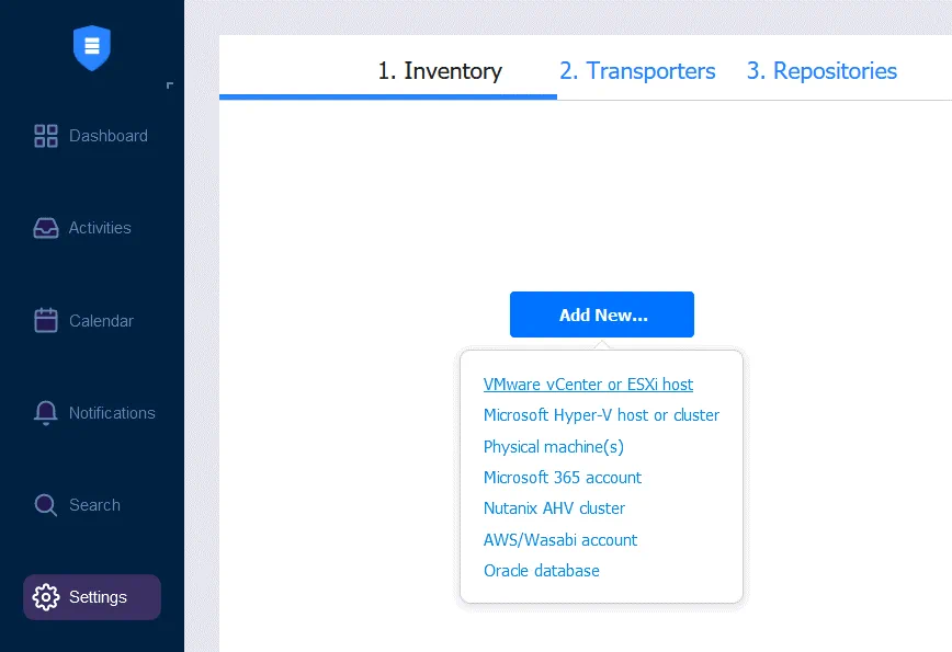 Configuring inventory in NAKIVO Backup & Replication