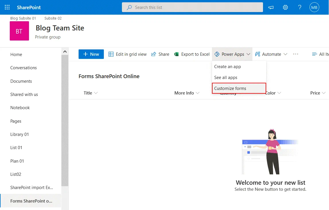 Personalizar formularios de Office 365 SharePoint con Power Apps