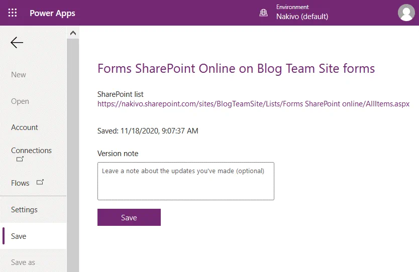 Guardar formularios SharePoint Online