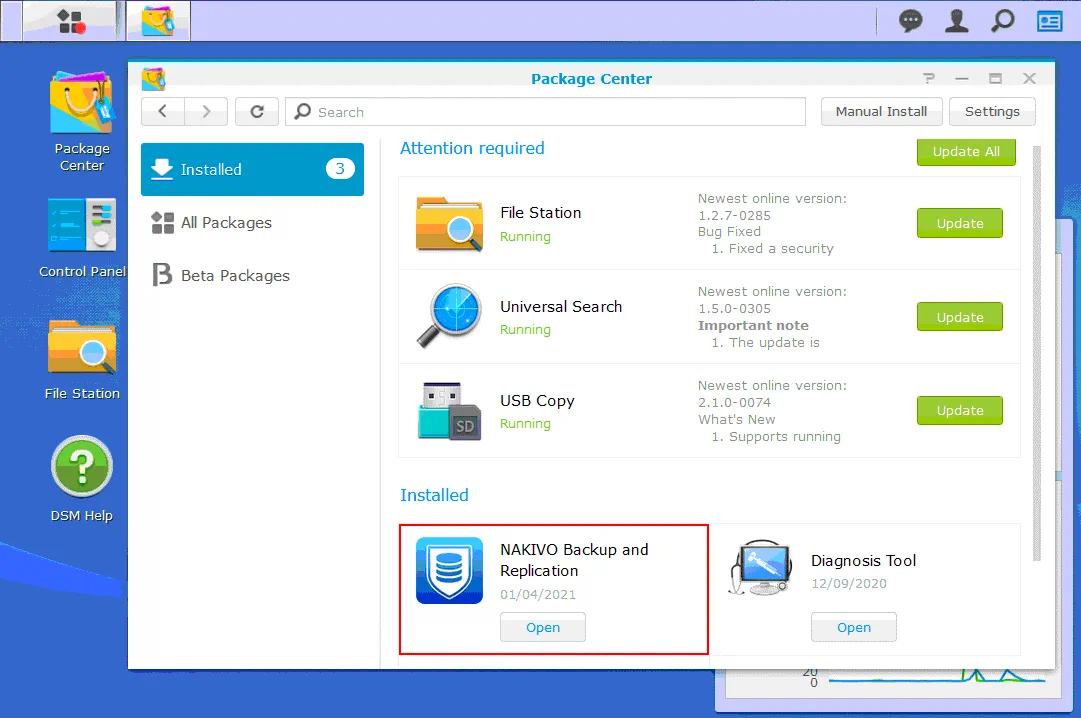 The backup appliance is ready to configure