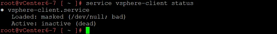 Checking status of vCenter services to find a cause of the 503 Service Unavailable error