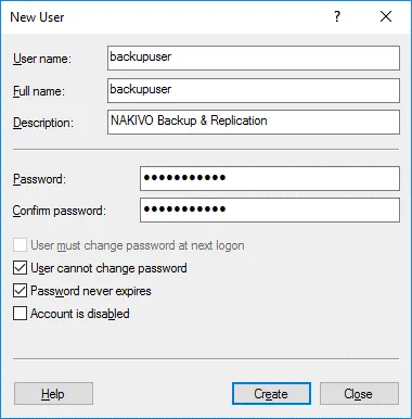 Creating a new user to access an SMB share