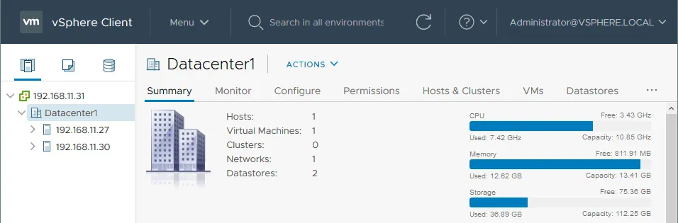 ESXi hosts are ready to add them to the ESXi cluster