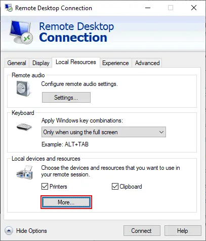 Cómo adjuntar discos locales y copiar archivos al servidor Hyper v a través de RDP