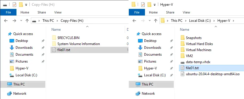 Cómo copiar archivos a una máquina virtual Hyper V utilizando un disco virtual