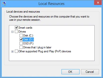 Hyper-V copy files to VM – selecting a disk when using the enhanced session mode for VMConnect