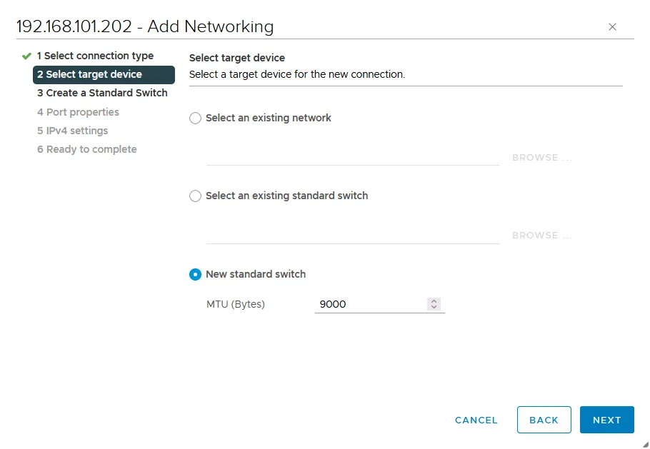 Cómo configurar vMotion: creación de un conmutador virtual