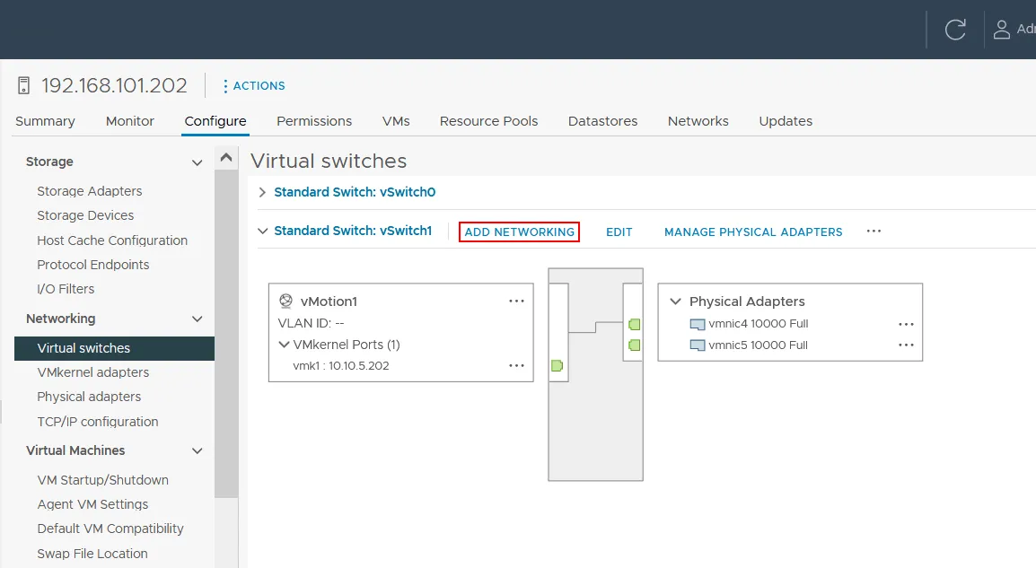 Cómo activar vMotion en el modo multi-NIC