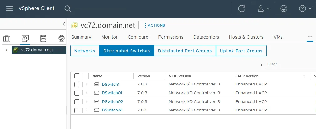 Uso de conmutadores virtuales distribuidos en vCenter para la configuración de redes VMware