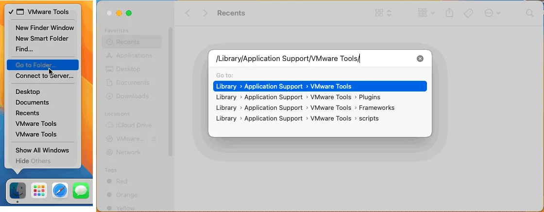 VMware Tools path on macOS