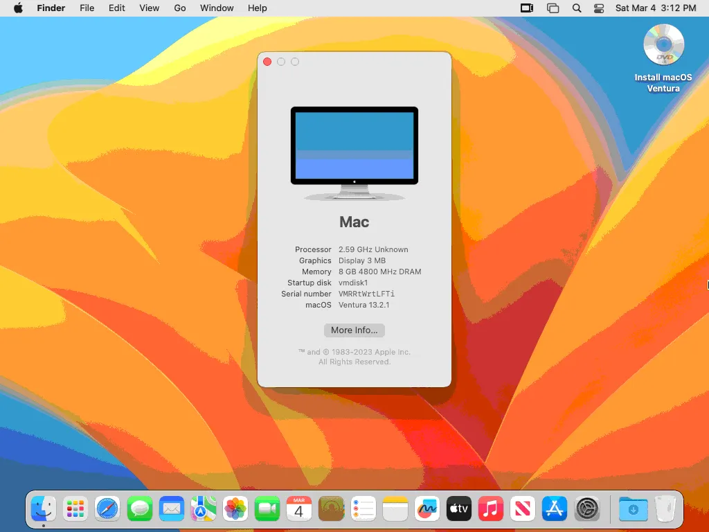 Finalizada la instalación de macOS en VMware ESX