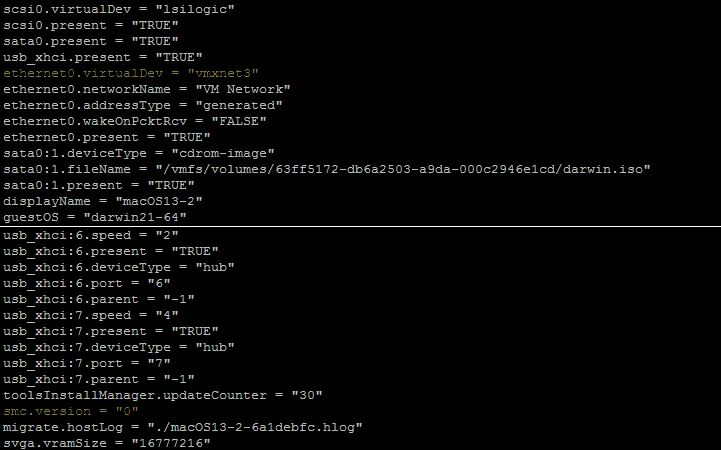 Edición del archivo de configuración de VMX 