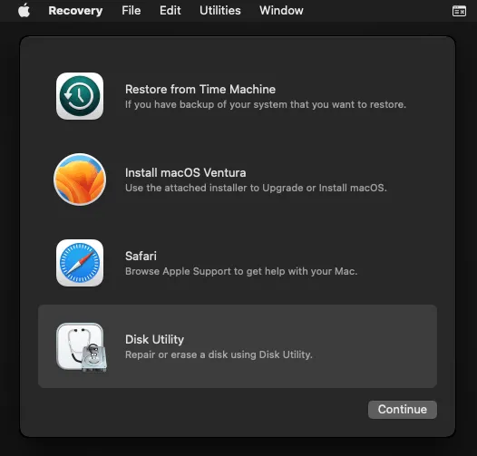 abriendo la utilidad de disco en el instalador de macOS
