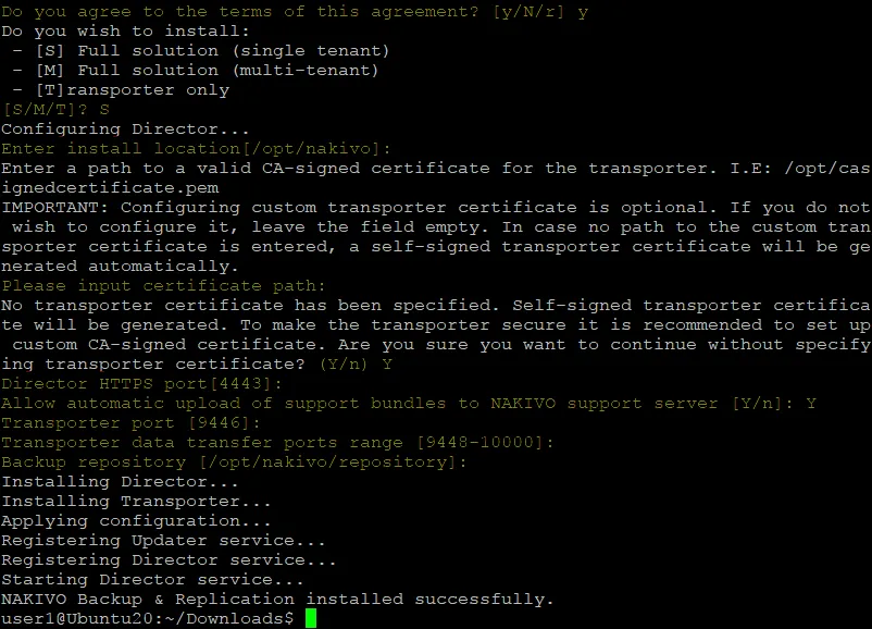How to install the NAKIVO Director in Linux